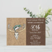 フィッシング・アンド・ハンティングをテーマにした50歳の誕生日 招待状 (スタンド正面)