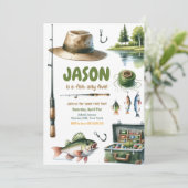 フィッシング・オ・フィシャル キッズ誕生日パーティー招待状 招待状 (スタンド正面)