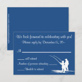 フィッシング カップル ウェディング インビテーション リプライ RSVP カード (正面/裏面)