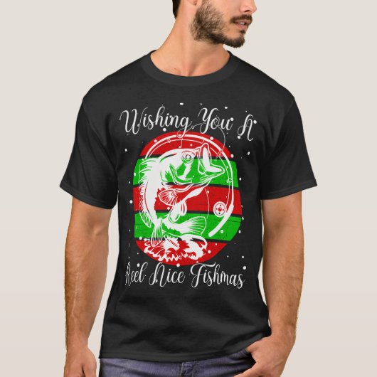 フィッシング クリスマス ツリー Tシャツ (正面)