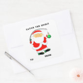 フィッシング クリスマス ホリデー ギフトタグ スクエアシール (封筒)