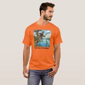 フィッシング ラインマン おもしろい 電線工 デザイン Tシャツ (正面フル)