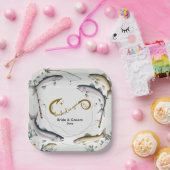 フィッシング   釣り好きのためのウェディング  ペーパー ペーパープレート (パーティー)