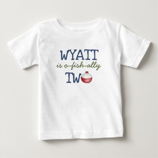 フィッシング 2歳の誕生日 お魚さんと一緒にお祝い ベビーTシャツ (正面)