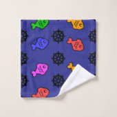 フィッシー ホイールズ キッズ ブルー バスタオルセット (ウォッシュタオル)