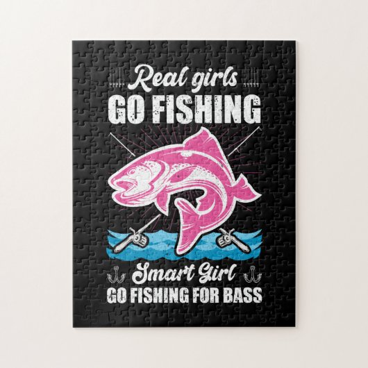 フィッシ頭が切れるャーガールズゴー魚釣り ジグソーパズル (縦)