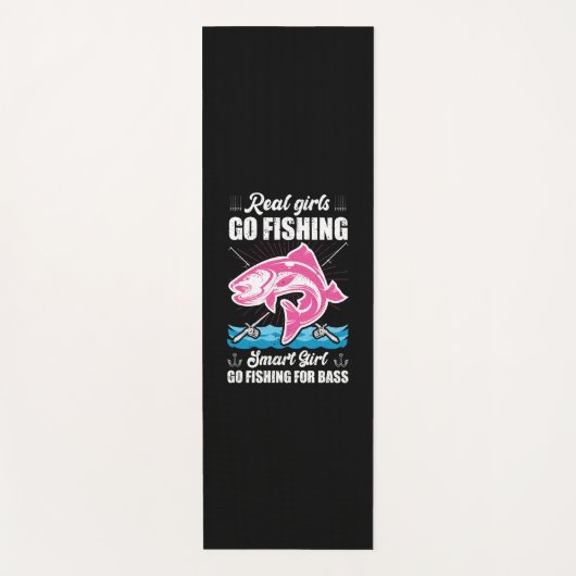 フィッシ頭が切れるャーガールズゴー魚釣り ヨガマット (正面)