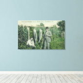 フィッチー山の近くに漁師の姿 キャンバスプリント (インサイチュ (ウッドフロア))