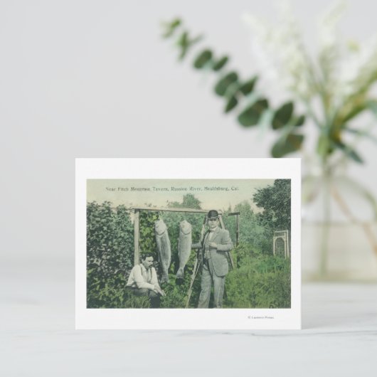 フィッチー山の近くに漁師の姿 ポストカード (スタンド正面)