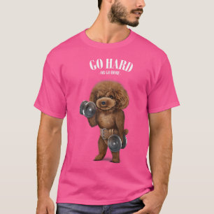 フィッツでダンベルを使った犬のポードル筋訓練 Tシャツ