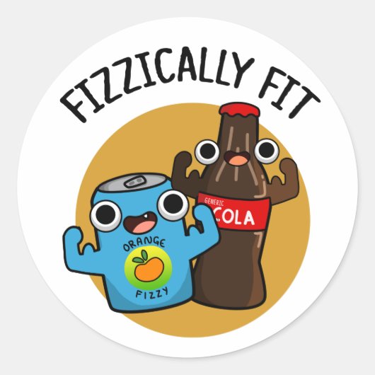 フィッツィーおもしろいフィットFizzy Cola Pun ラウンドシール (正面)