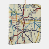 フィッツジェラルドジョージアヴィンテージの地図 セラミックオーナメント (右)