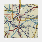 フィッツジェラルドジョージアヴィンテージの地図 セラミックオーナメント (正面)
