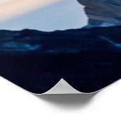 フィッツロイ山の夕焼けと雲 ポスター (角)