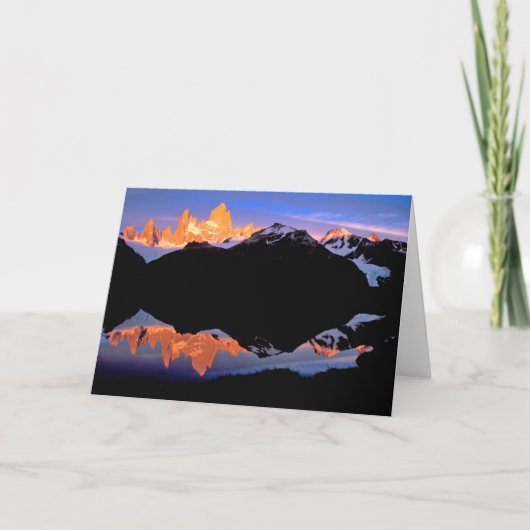 フィッツ・ロイ・グループ氷河湖に反映 カード (正面)