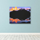 フィッツ・ロイ・グループ氷河湖に反映 キャンバスプリント (インサイチュ (ウッドフロア))