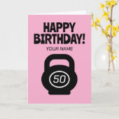 フィットおもしろいガール用50番目の誕生日カード カード (黄色い花)