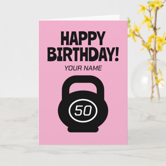 フィットおもしろいガール用50番目の誕生日カード カード (黄色い花)