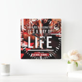 フィットは目的地ではない。人生の道 – ジム スクエア壁時計 (ホーム)