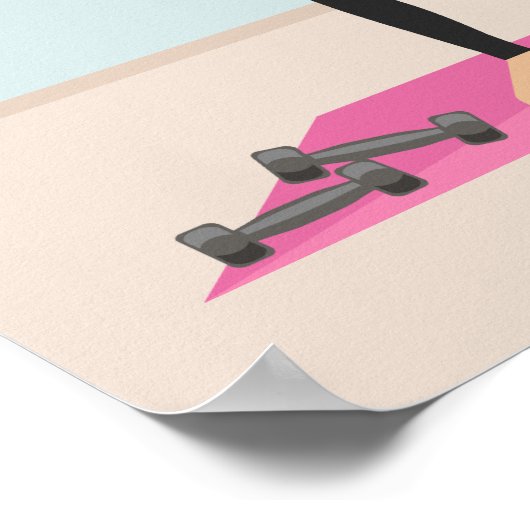 フィットガールワークアウトリフティングウェイトイラストレーション ポスター (角)