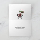 フィットネスおもしろいクリスマスバイクルーズバーベルサンタ サンキューカード (内部)