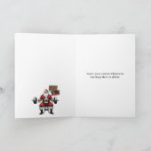フィットネスおもしろいクリスマスリフトマスバルベルサンタ サンキューカード (内部)