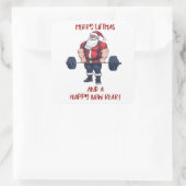 フィットネスおもしろいクリスマスリフトマスバルベルサンタ スクエアシール (バッグ)