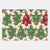 フィットネスおもしろいクリスマスリフトマスバルベルサンタ ラッピングペーパーシート (正面3)