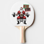 フィットネスおもしろいクリスマスリフトマスバルベルサンタ 卓球ラケット (裏面)