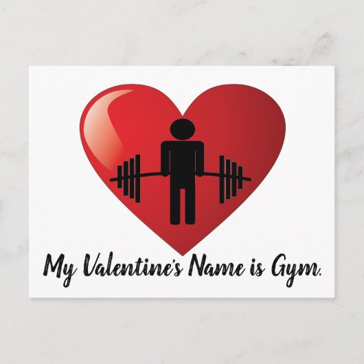 フィットネスおもしろいジムバレンタインカード シーズンポストカード (正面)