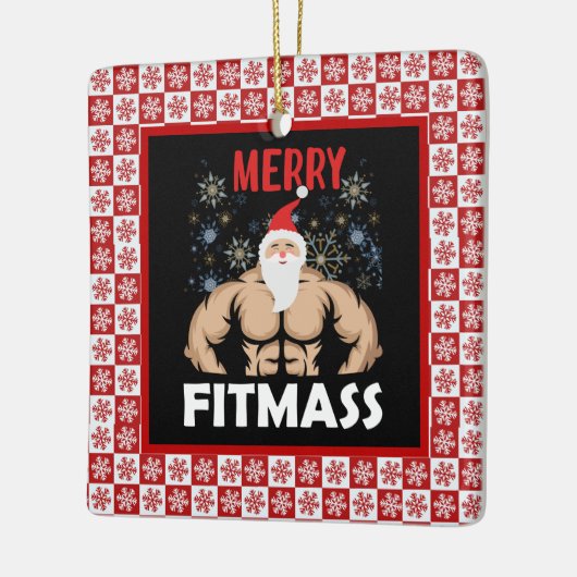 フィットネスおもしろいテーマのクリスマスフィッツマスジムトレーナー セラミックオーナメント (左)