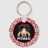 フィットネスおもしろいテーマのクリスマスフィッツマストレーナージム キーホルダー (正面)