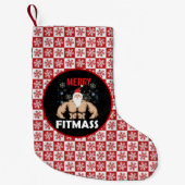 フィットネスおもしろいテーマのクリスマスフィッツマストレーナージム スモールクリスマスストッキング (正面)