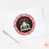 フィットネスおもしろいテーマのクリスマスフィッツマストレーナージム ラウンドシール (封筒)