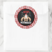 フィットネスおもしろいテーマのクリスマスフィッツマストレーナージム ラウンドシール (バッグ)