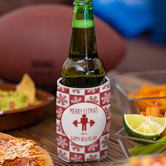 フィットネスおもしろいテーマのクリスマスフィッツマストレーナージム 缶クーラー