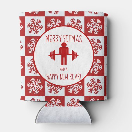フィットネスおもしろいテーマのクリスマスフィッツマストレーナージム 缶クーラー (裏面)