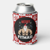 フィットネスおもしろいテーマのクリスマスフィッツマストレーナージム 缶クーラー (缶裏面)