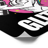 フィットネスおもしろいトレーニングジムIスウェットユニコーン ポスター (角)