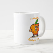 フィットネスおもしろいマグ – ベルペッパーデザインを決定 ジャンボコーヒーマグカップ (正面右)