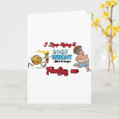 フィットネスおもしろい漫画デザイン カード (黄色い花)