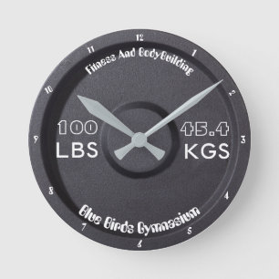 フィットネスおよびボディビル体操100ポンド/45.4KGS ラウンド壁時計
