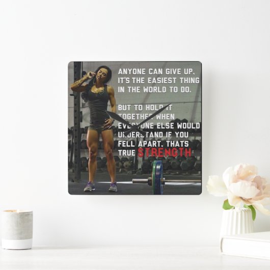 フィットネスおよび体育館の刺激 スクエア壁時計 (ホーム)