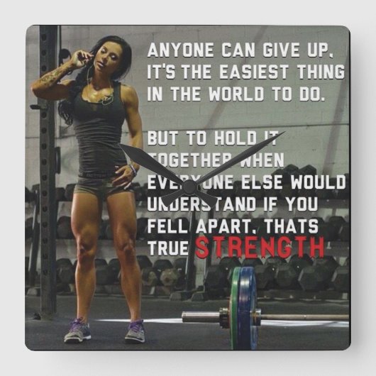 フィットネスおよび体育館の刺激 スクエア壁時計 (正面)