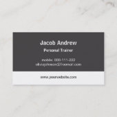 フィットネスお洒落ダンベルタイポグラフィフィットネストレーナー 名刺 (裏面)