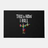 フィットネスこれが私のジム転がボディビル女の子の方法である ドアマット (正面)