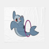 フィットネスでシールフィットネスタイヤ.PNG フリースブランケット (正面(横))