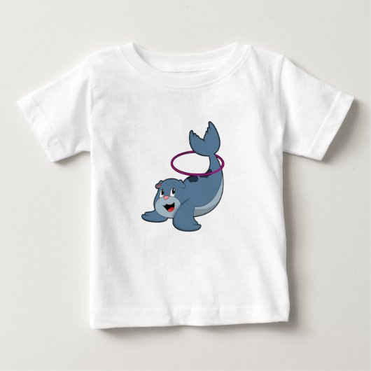 フィットネスでシールフィットネスタイヤ.PNG ベビーTシャツ (正面)