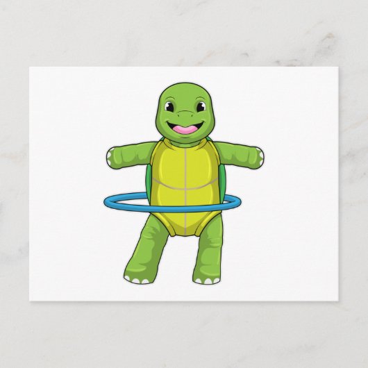 フィットネスでタイヤがフィットネスなトカゲ ポストカード (正面)
