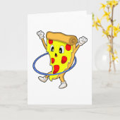 フィットネスでピザ Fitnessのタイヤ付き.PNG カード (黄色い花)